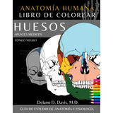 Libro Para Colorear De Anatomia Humana: Huesos Fondo Negro C