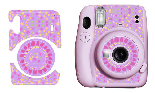 Adesivo Estrelas Para Câmera Instax Mini 11 Fundo Roxo