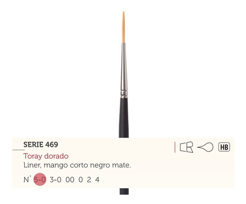 Pincel Casan Serie 469 Toray Dorado N°5-0