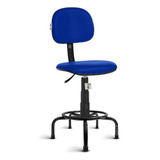 Cadeira Caixa Alta Balcao Secretaria C/ Aro Rj Azul