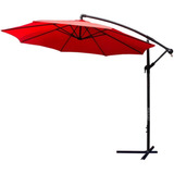 Parasol Sombrilla 3 M Soporte Pedestal Jardin Playa Patio Color Rojo