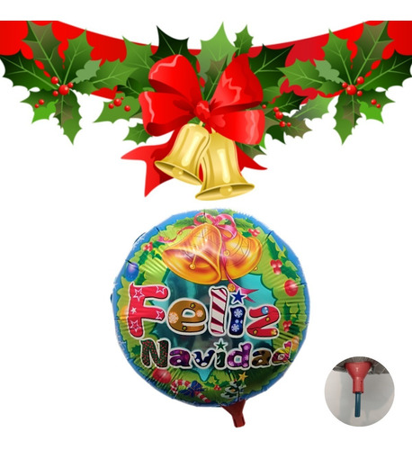 20 Globos Navideños Metalicos Decoracion Fiestas Posadas