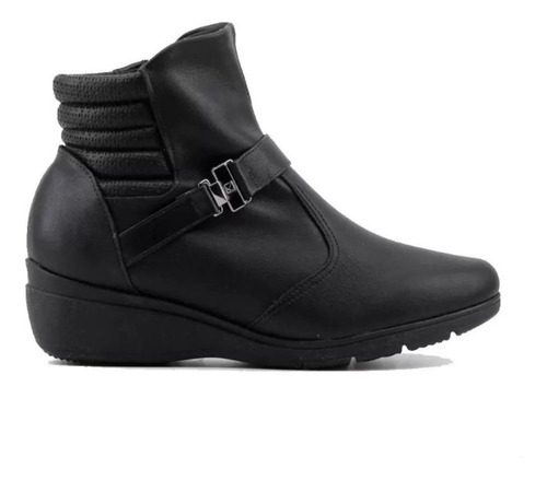 Bota Feminina Cano Curto Anabela Saltinho Piccadilly Confort