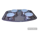 Set Ramekin Con Bandeja Acero Inoxidable ×4