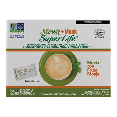 Stevia Fruta Monje 400 Sobres 1g C\u002Fu Sin Azúcar Kosher | MercadoLibre