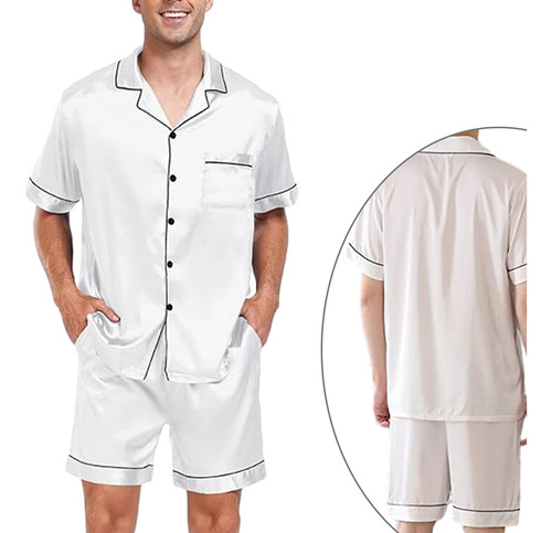 Pijamas Para Hombres De Seda Cómodo Ropa Para Dormir