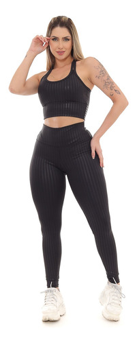 Conjunto Feminino 3d Suplex Roupas Academia Mulher Fitness