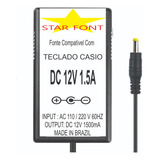 Fonte 12v Para Ad-12 Teclado Casio Wk-3300 Px-500l Ctk-5000