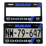 Par De Marcos Portaplacas Dodge Ram Azul Tipo Europeo Ancho