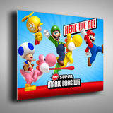 Cuadro Metalico De Super Mario Bross Wii, Here We Go, Lamina