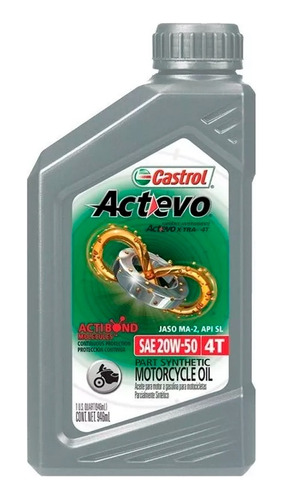 Aceite Moto Castrol Actevo Semi-sintetico 20w/50 4t 1l Mav