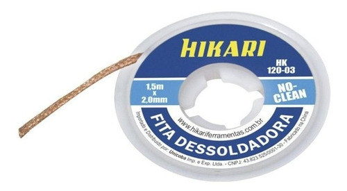 Malha Dessoldadora Hikari 3,0 Mm No-clean Removedor Solda