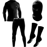 Kit Termico Moto Alpina Remera + Calza + Balaclava + Medias