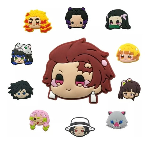 11 Imanes Kimetsu No Yaiba Pvc Para Refrigerador Anime 3 Cm