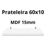 1 Prateleira 60x10 Mdf Branco Sob Medida Suporte Invisível