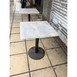 Mesa Bar Base Central Tapa Marmol  Carrara 63x63 Oportunidad