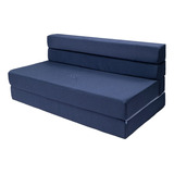 Sofa Cama Queen Size Cozy Plegable | Memory Foam Home Color Azul Marino