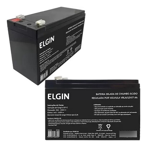 Elgin 12v 7ah Vrla Selada - Para Nobreak Sms/apc Original