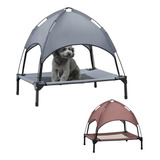 Cama Elevada Con Toldo De Perro Mascota Portátil Exterior