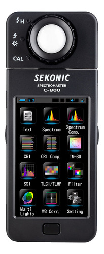 Fotómetro Sekonic C-800 Spectromaster Con Pantalla De 4,3 Pulgadas, Negro