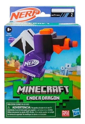 Nerf Minecraft Ender Dragon Pistola Con 2 Dardos