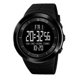 Reloj Hombre Skmei 1402 Digital Alarma Fecha Cronometro Malla Negro Bisel Negro Fondo Negro