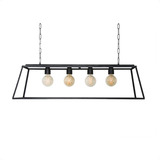 Lampara Colgante Industrial 4 Luces E27 Hierro Negro