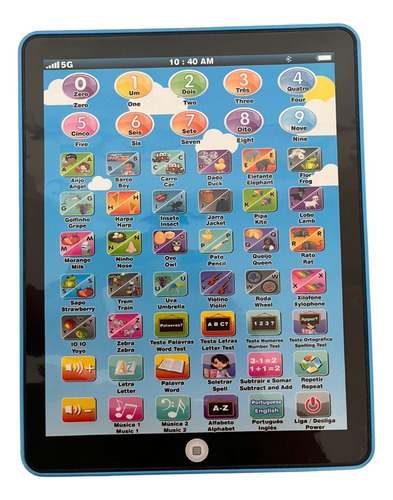 Tablet Infantil Interativo Bilingue Educativo Art Brink Azul