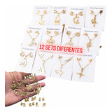  12 Sets Juego Collar Y Aretes De Acero Inoxidable Mayoreo