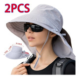 . Sombrero De Playa Plegable De 2 Piezas Con Protección Uv