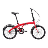 Bicicleta  Dobrável Plegable Durban Eco Aro 20 1v Freios V-brakes Cor Vermelho Com Descanso Lateral