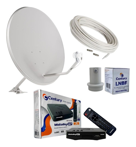 Kit Elsys Receptor E Antena 75cm Oi Tv Livre Hd Lnbf