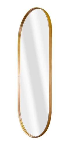 Espelho Oval Corpo Inteiro Moldura Metal 1,80x40 Luxo