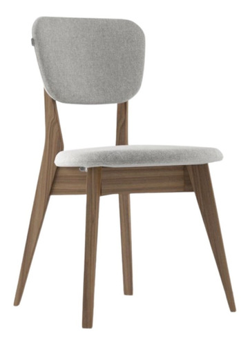 Silla De Comedor Madera Natural Tapizado Lino Pampa X2