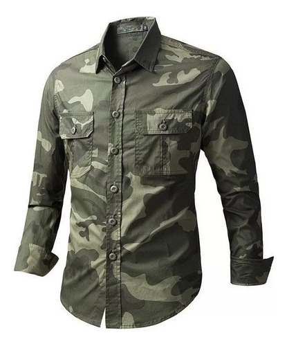 Camisa De Ropa De Trabajo De Camuflaje Para Hombres, Algodón