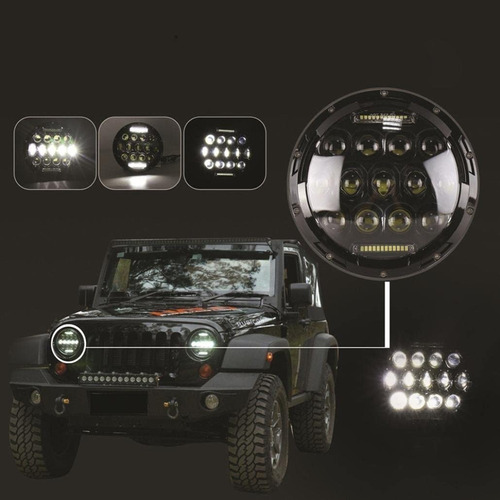 Faros Led Redondo 7  Alta Y Baja Remplazo Machito Jeep 4x4 Foto 7