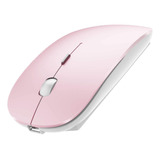 Mouse Inalámbrico Peibo , Bluetooth , Usb , Rosa Y Blanco