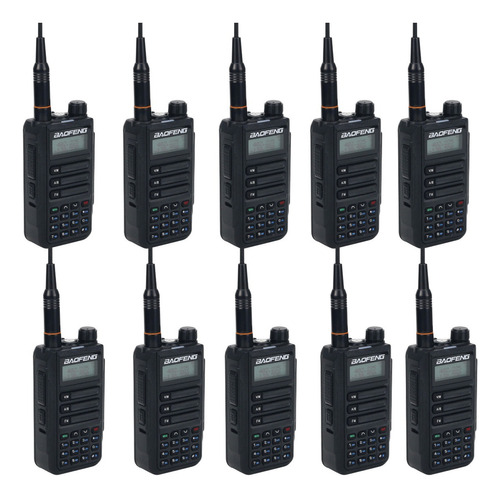 Kit 10 Rádios Uv-16 Pro Ip55 Microfone Baofeng Walkie Talkie