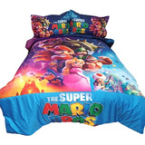 Cubrelecho Acolchado Infantil Cama Sencilla Mario Bross