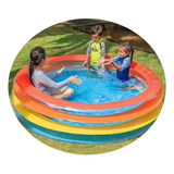 Pileta Inflable Circular 3 Anillos Colores 187 X 50 Cm 17395