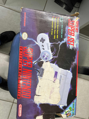 Caixa Original De Super Nintendo Com Isopor