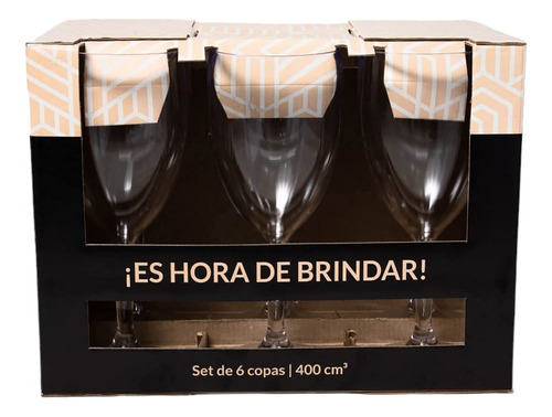 Copas Vino Y Agua Plástico Pack X 6u