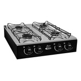 Fogão Cooktop Gás Clarice Júnior 4b Preto E Inox