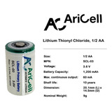 1 Batería Pila 1/2 Aa Marca Aricell Er14250 3.6 V De Litio  