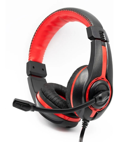 Auriculares Gamer Con Micrófono Targa Tgph450 Color Negro Luz Rojo