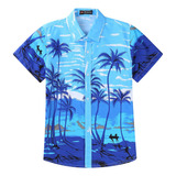 Casal Verão Moda Coconut Tree Impressão Camisa Praia
