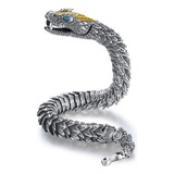 Nuevo Pulsera De Serpiente Real Hecha A Mano De Plata 925