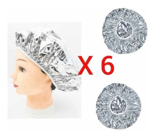 X 6 Gorros De Aluminio Reutilizable Para Tratamiento Capilar