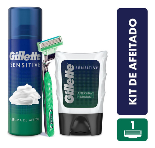 Kit Gillette Espuma + Maquina Afeitar + Locion Afeitar