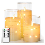 Velas Led De Cadena De Hadas, Llama Parpadeante, 3 Uds.